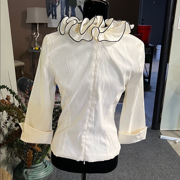 Xscape White Ruffle Blouse - Picture 3 of 3